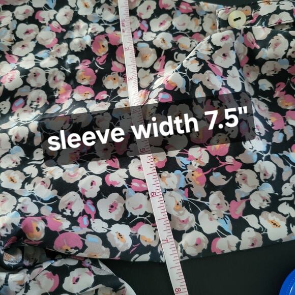 Daniel Rainn Floral Split Neck Tunic Blouse 1X – High Low Hem, Roll Tab Sleeves - Picture 12 of 12